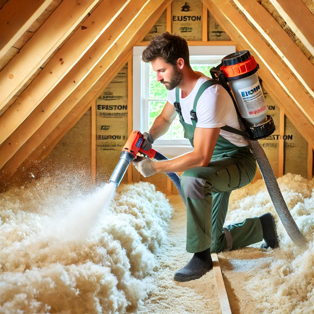 Professional spray foam insulation installation in Ottawa. Spray foam insulation being applied in an Ottawa home.