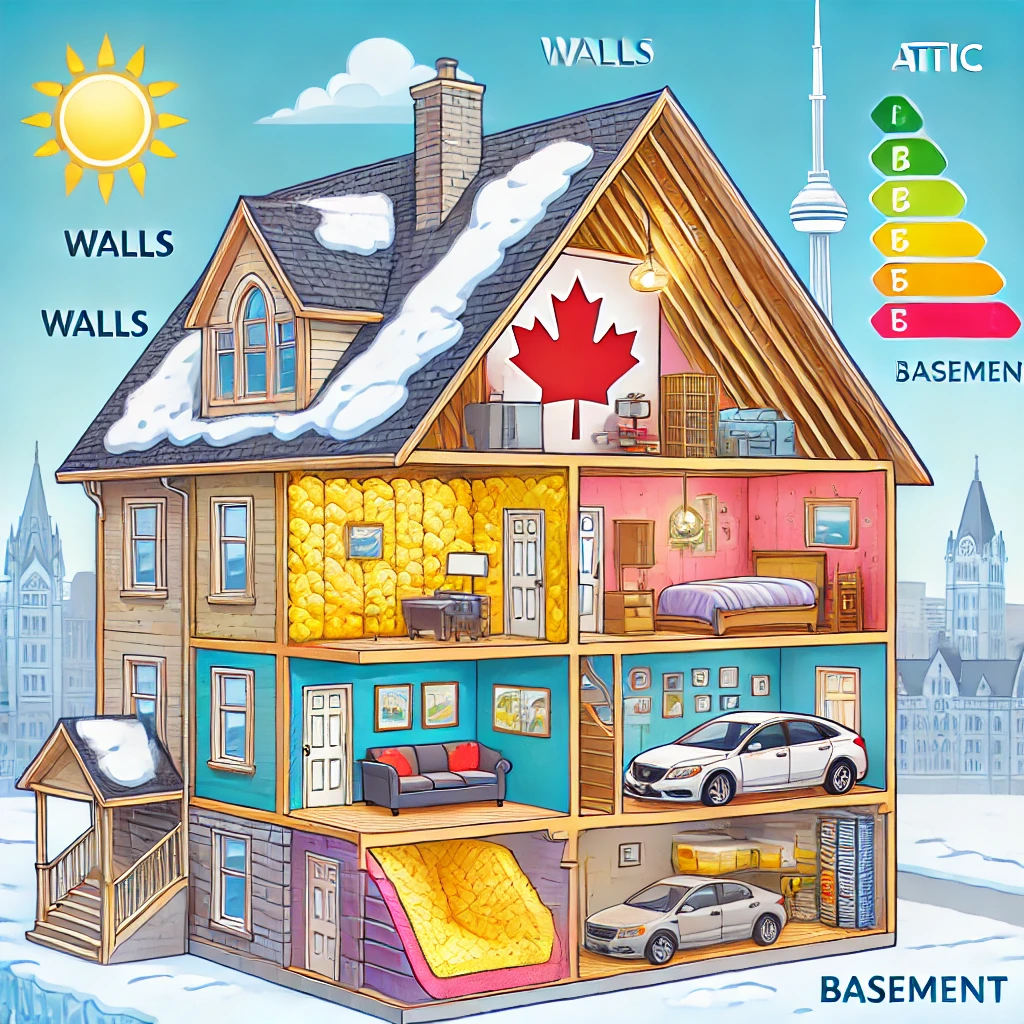 Thermal Imaging Inspection Ottawa Thermal imaging inspection of a house showing areas with insulation issues.
